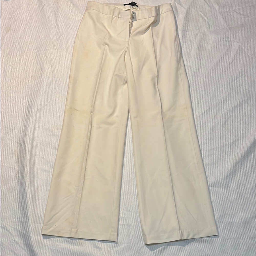 Express Wide Leg Stretch Trousers in Cream Size 7/8 *PRE-OWNED*